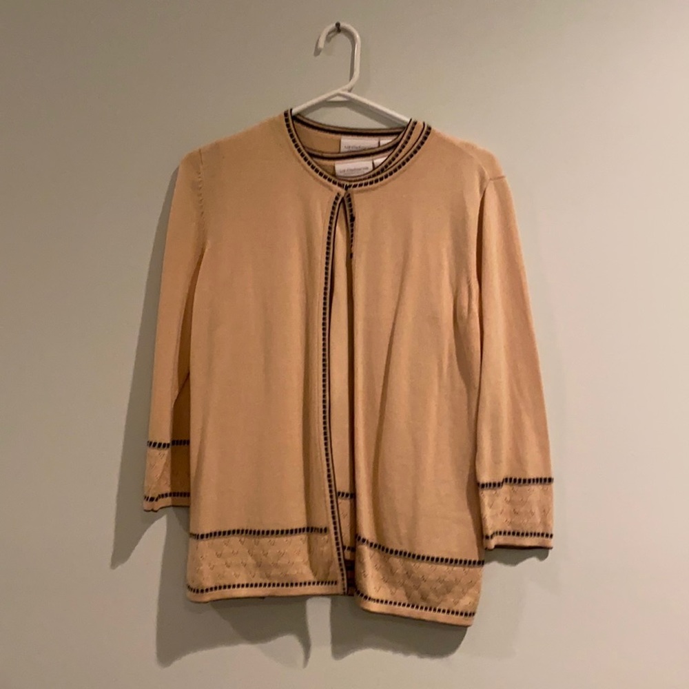 Petite Tan Cardigan and Tank Set